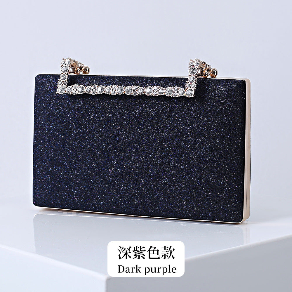 Wholesale Multi Color Shiny Pink Party Diamond Black Handbag